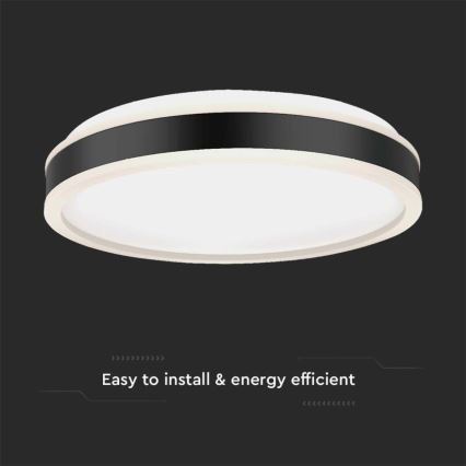 LED Ceiling light LED/24W/230V 4000K black