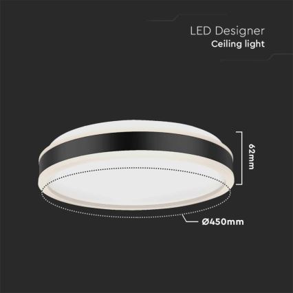 LED Ceiling light LED/24W/230V 4000K black