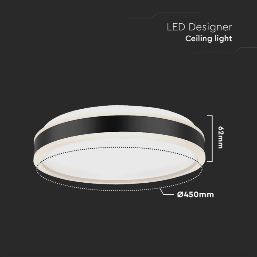 LED Ceiling light LED/24W/230V 4000K black