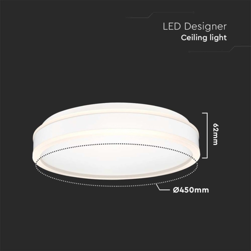 LED Ceiling light LED/24W/230V 4000K d. 45 cm white