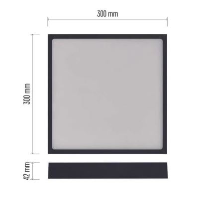 LED Ceiling light NEXXO LED/28,5W/230V 3000/3500/4000K 30x30 cm black