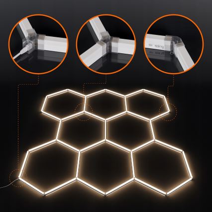 LED Ceiling Light HEXAGON LED/280W/85-265V 4000K 313x298 cm CRI 90 IP54 white