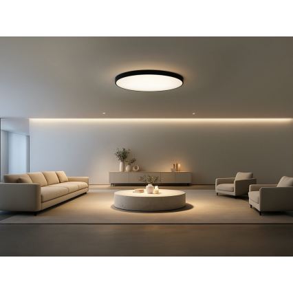 LED Ceiling Light LED/300W/230V 3000/4000/6500K Ø 120 cm Black