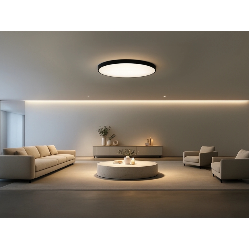 LED Ceiling Light LED/300W/230V 3000/4000/6500K Ø 120 cm Black