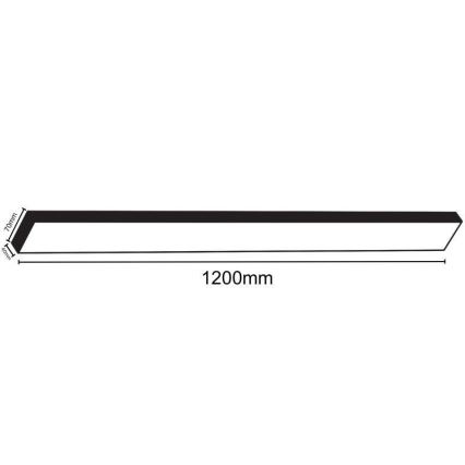 LED Ceiling light LED/32W/230V 4000K 120x7 cm black