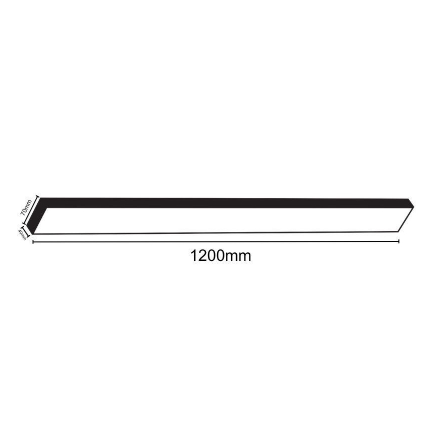 LED Ceiling light LED/32W/230V 4000K 120x7 cm black