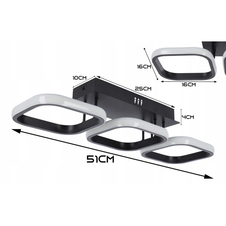 LED Ceiling Light LED/33W/230V Black