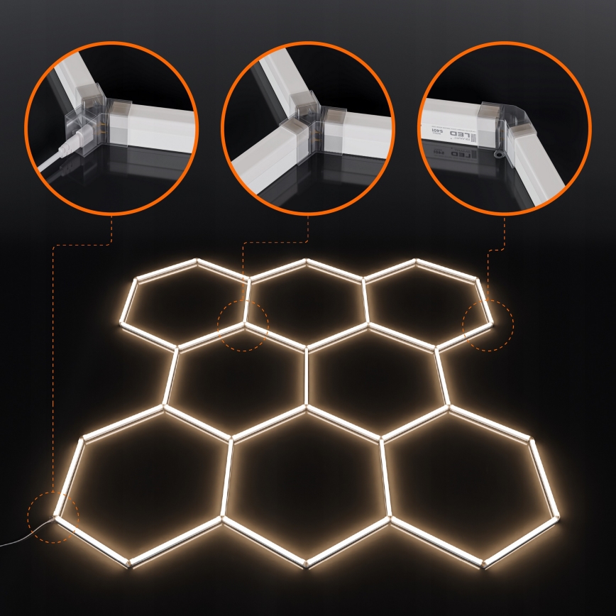 LED Ceiling light HEXAGON LED/350W/85-265V 4000K 313x298 cm CRI 90 IP44 white