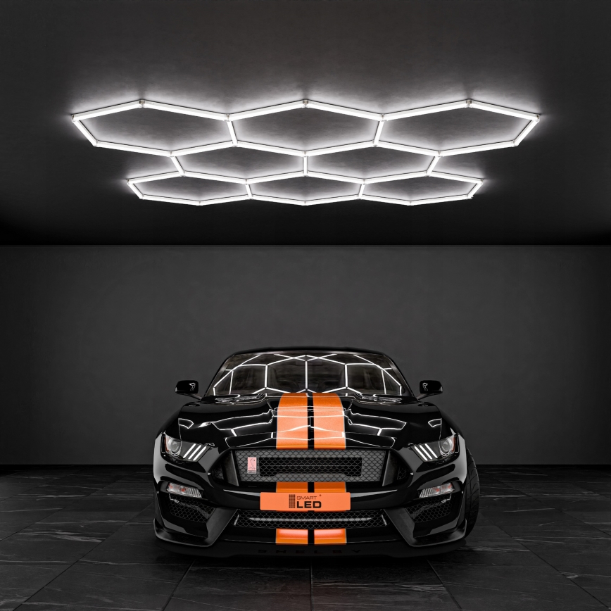 LED Ceiling Light HEXAGON LED/350W/85-265V 6500K 313x298 cm CRI 90 IP44 white