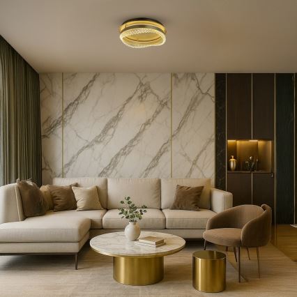 LED Ceiling Light LED/36W/230V Ø 43 cm Gold