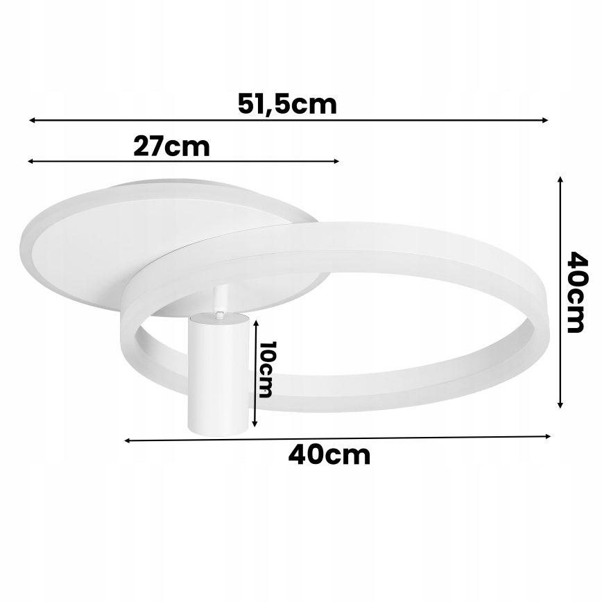 LED Ceiling Light LED/38W/230V + 1x GU10/30W White