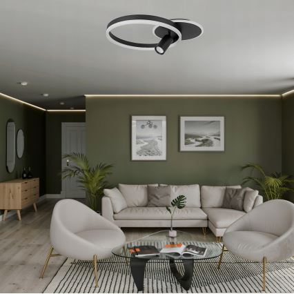 LED Ceiling Light LED/38W/230V + 1xGU10/30W Black