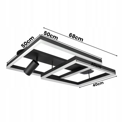 LED ceiling light LED/38W/230V + 1xGU10/30W black