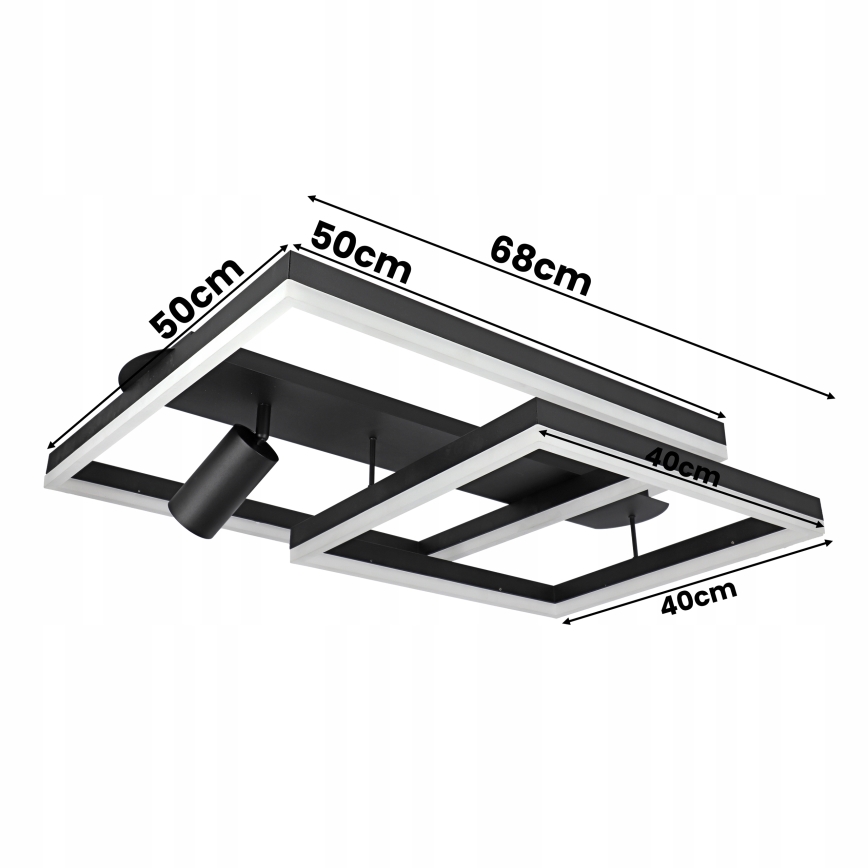 LED ceiling light LED/38W/230V + 1xGU10/30W black