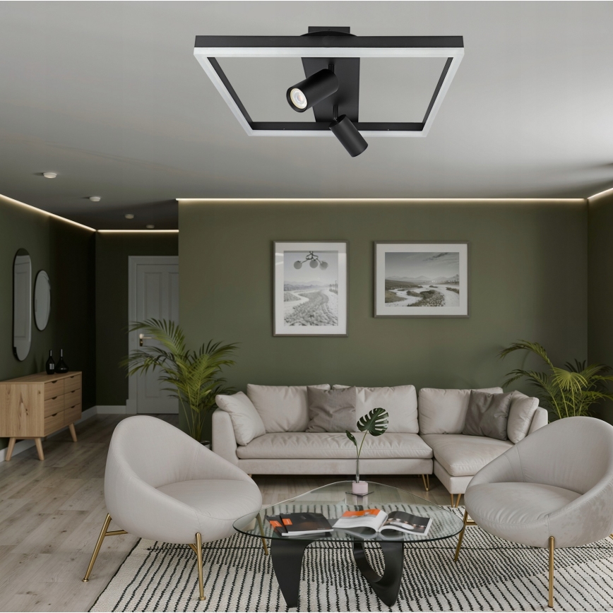 LED Ceiling Light LED/38W/230V + 2xGU10/30W Black