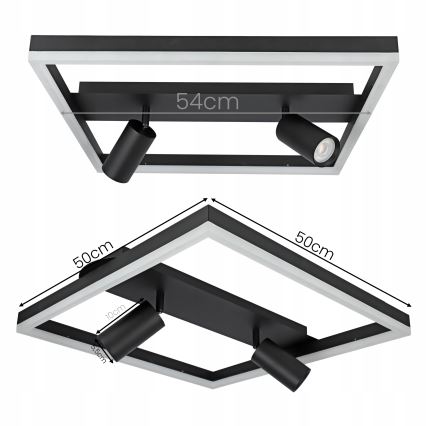 LED Ceiling Light LED/38W/230V + 2xGU10/30W Black