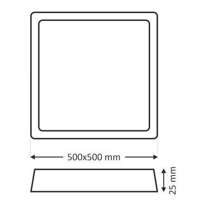 LED Ceiling Light LED/40W/230V 3000/4000/6500K 50x50 cm Beige