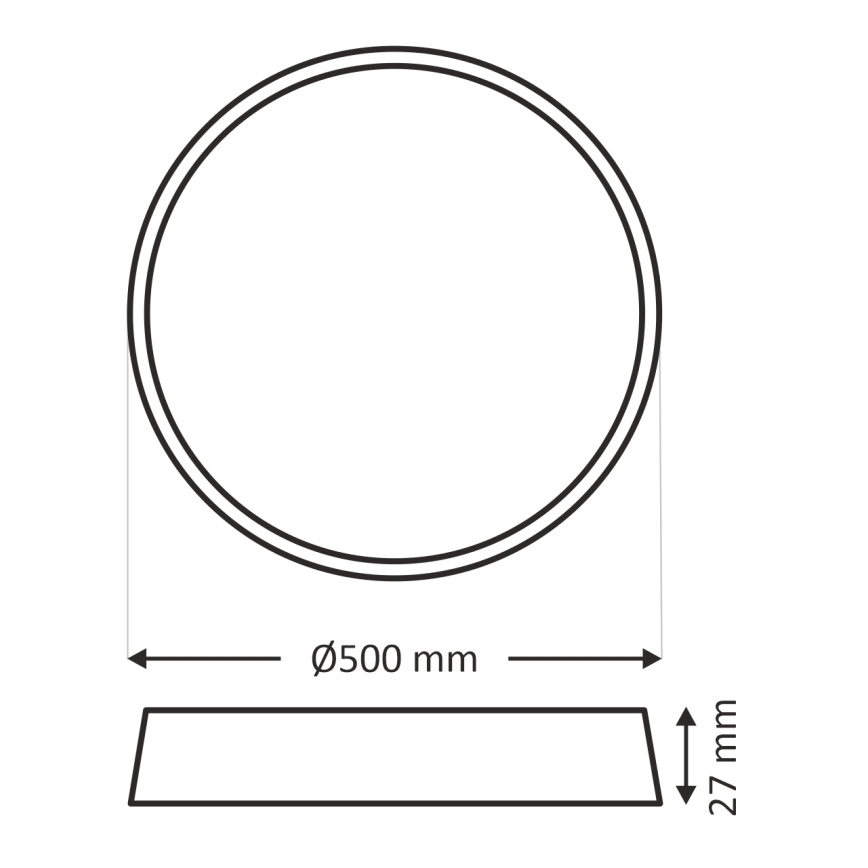 LED ceiling light LED/40W/230V 3000/4000/6500K Ø 50 cm brown