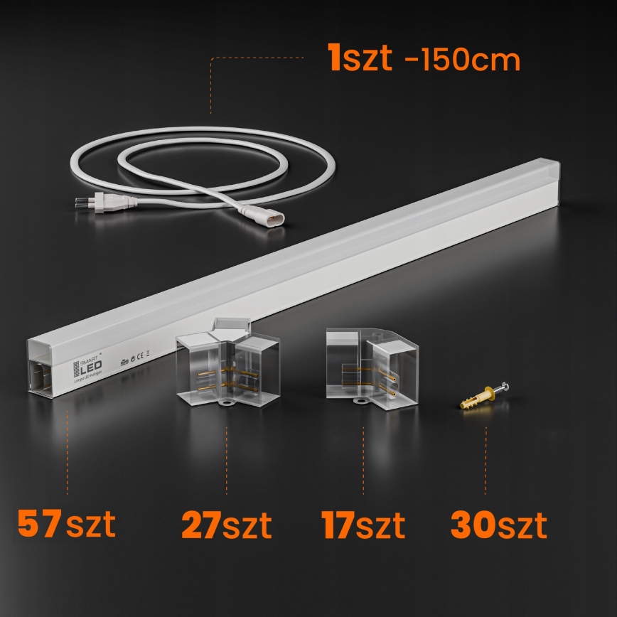 HEXAGON LED Ceiling Light/456W/85-265V 6500K 522x298 cm CRI 90 IP54 white