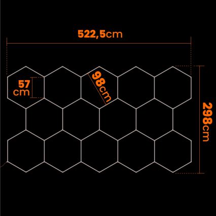 LED Ceiling Light HEXAGON LED/570W/85-265V 4000K 522x298 cm CRI 90 IP44 white