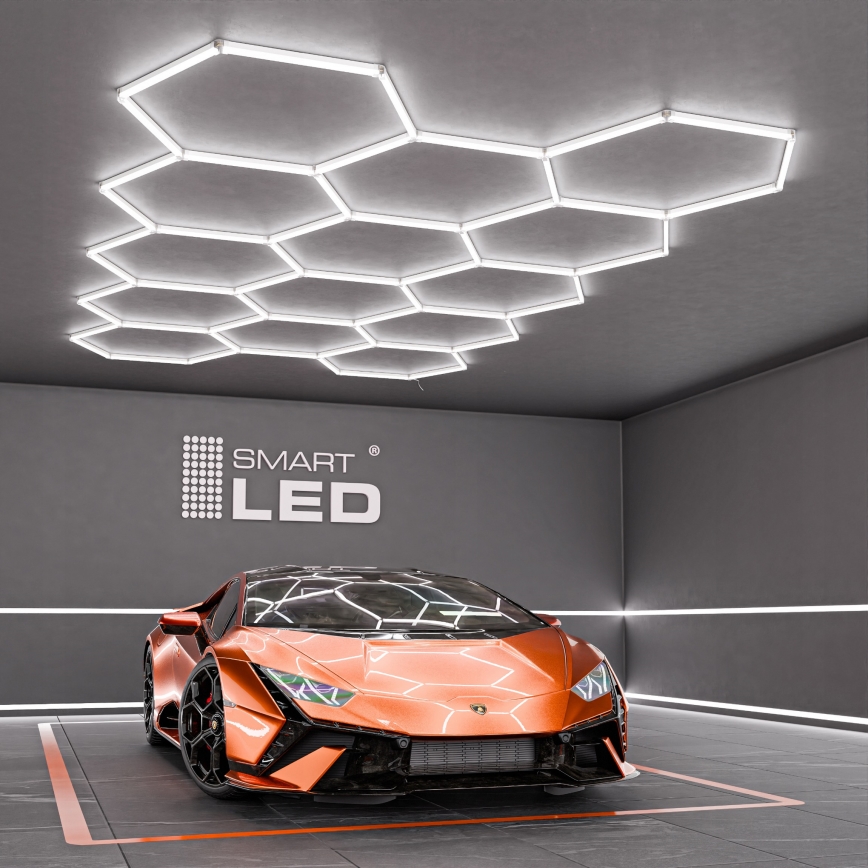 LED Ceiling Light HEXAGON LED/570W/85-265V 6500K 522x298 cm CRI 90 IP44 white