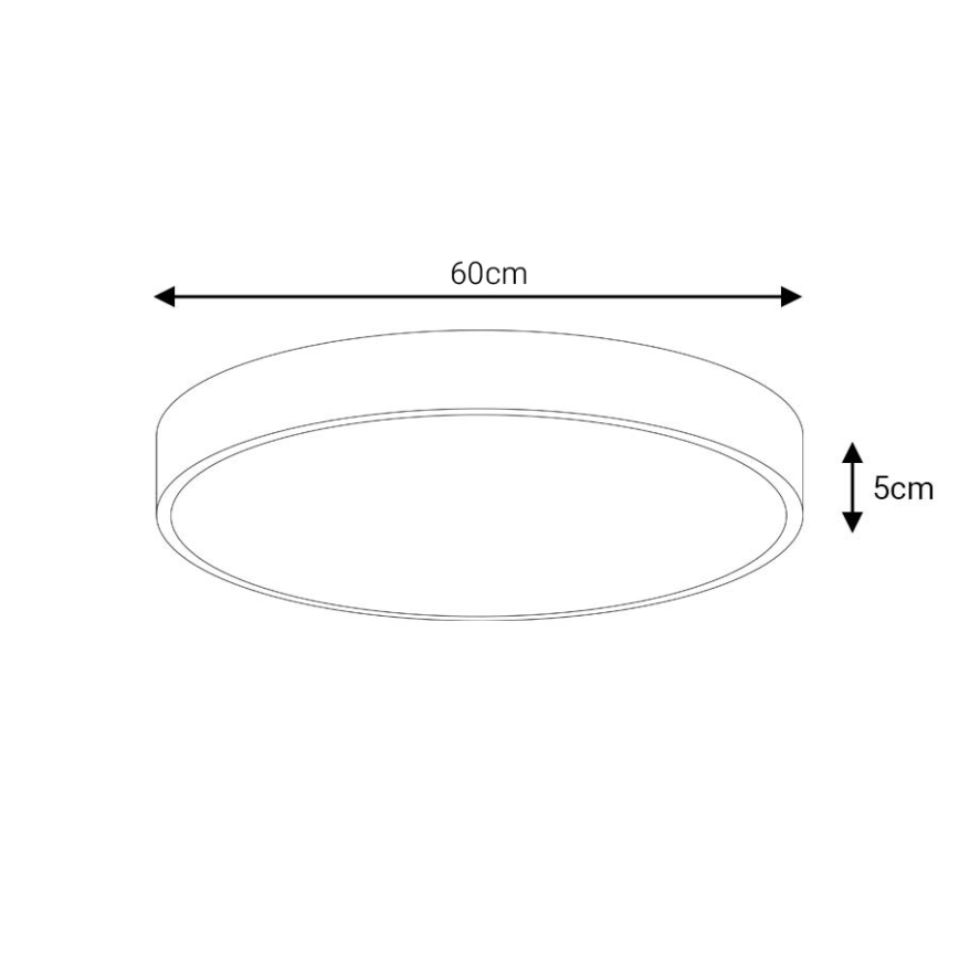 LED Ceiling light LED/60W/230V 4000K d. 60 cm black