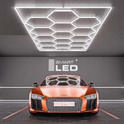 LED Ceiling Light HEXAGON LED/696W/85-265V 6500K 484x243 cm CRI 90 IP54 white