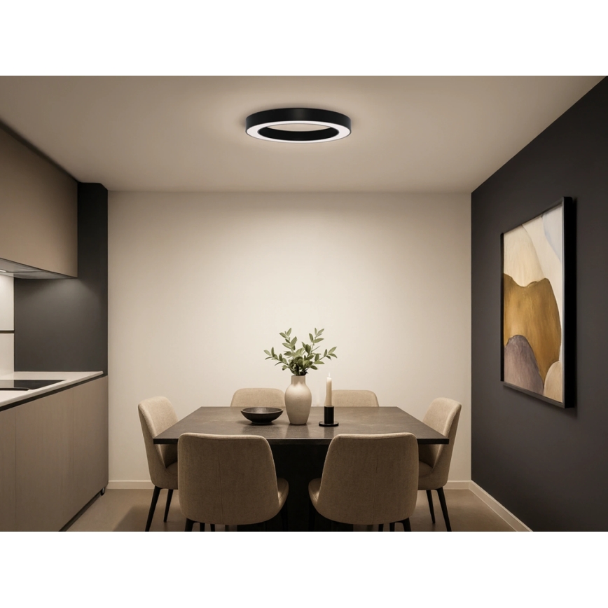 LED Ceiling Light LED/80W/230V 3000/4000/6500K Ø 80 cm, Black