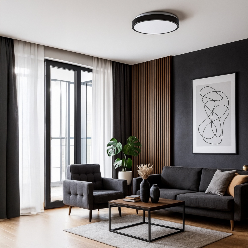 LED Ceiling Light LIBRA LED/24W/230V 4000K dia. 39 cm Black