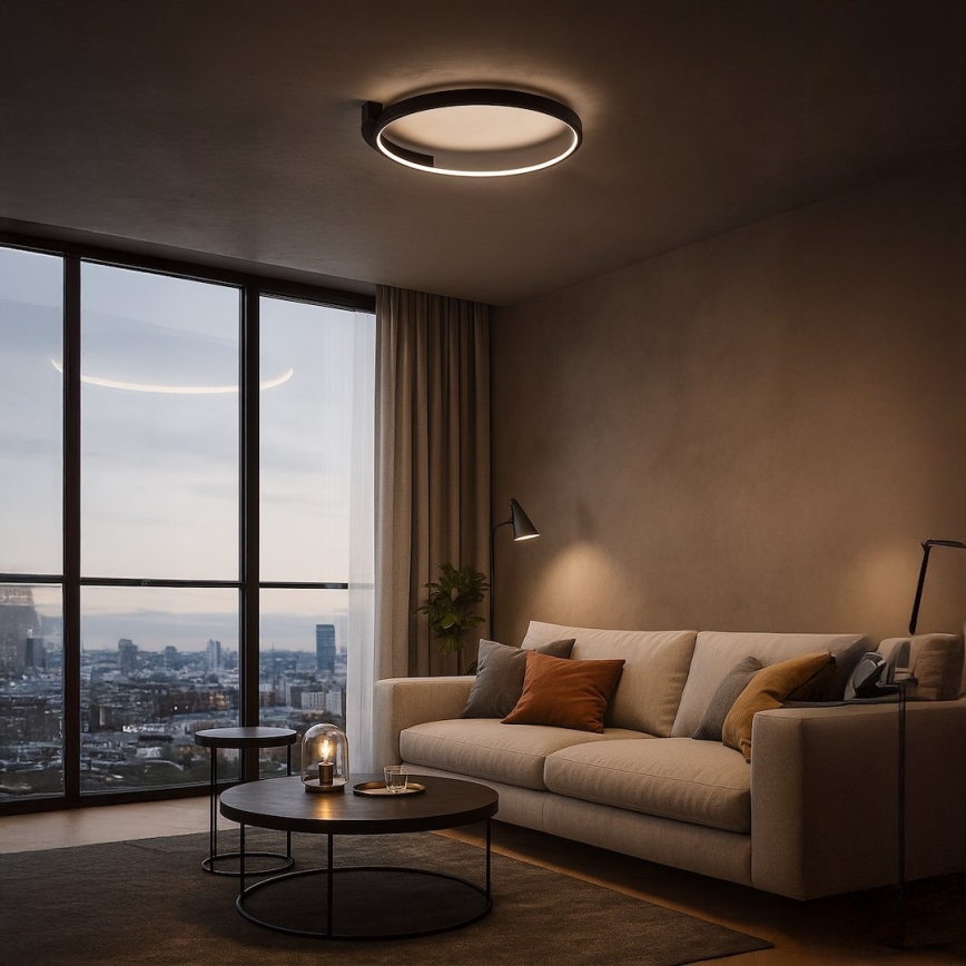 LED Ceiling Light LUNA LED/18W/230V Ø 42.5 cm black