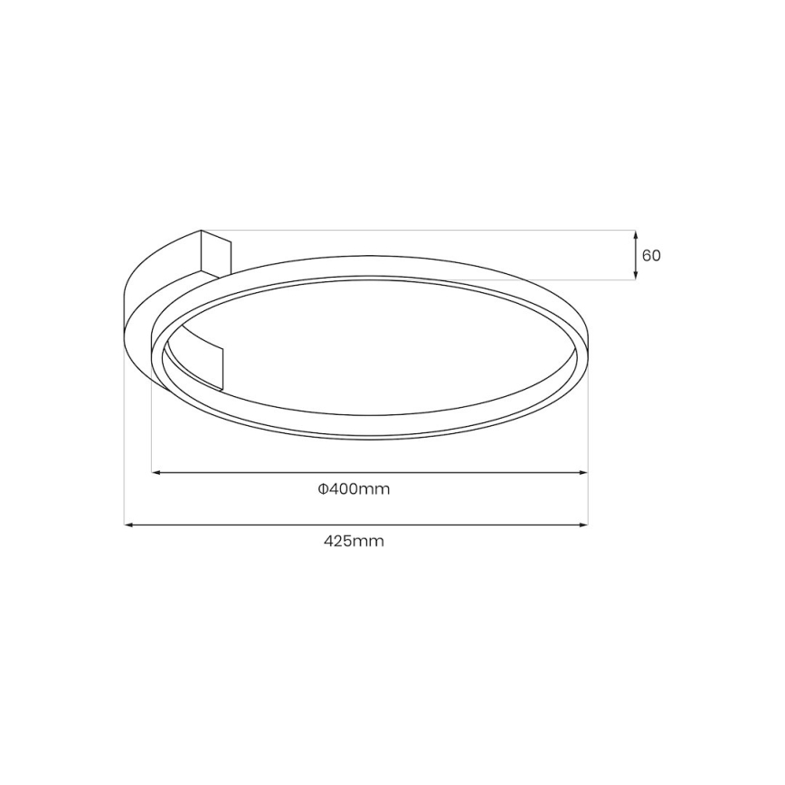LED Ceiling Light LUNA LED/18W/230V Ø 42.5 cm black