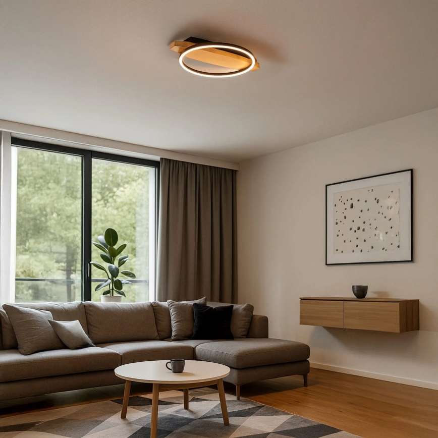 LED Ceiling Light MELISA 12W/230V 30x40 cm, Pine