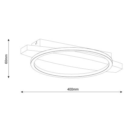 LED Ceiling Light MELISA 12W/230V 30x40 cm, Pine