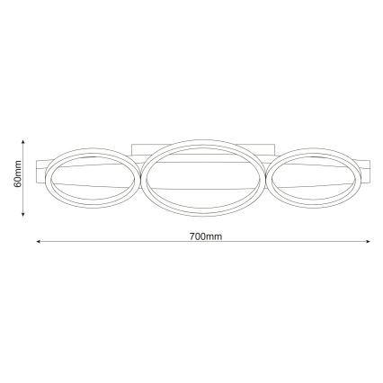 LED Ceiling Light MELISA LED/28W/230V 26,5x70 cm Pine