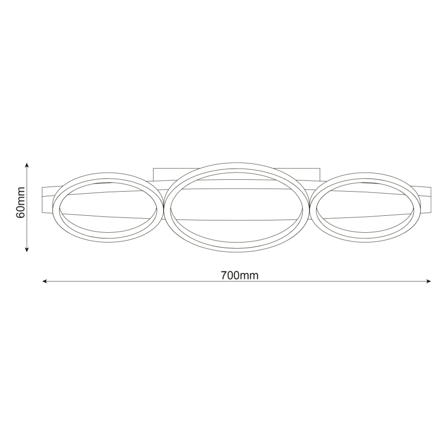 LED Ceiling Light MELISA LED/28W/230V 26,5x70 cm Pine