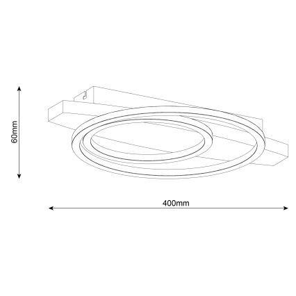 LED Ceiling Light MELISA LED/28W/230V 30x40 cm Pine