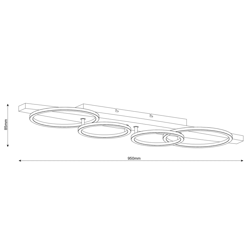 LED Ceiling Light MELISA LED/35W/230V 26,5x95 cm pine