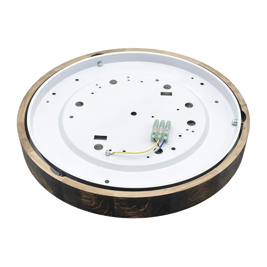 LED Ceiling Light OAK SLIM, 36W/230V, 4000K, Ø 37 cm, Oak/Dark Brown