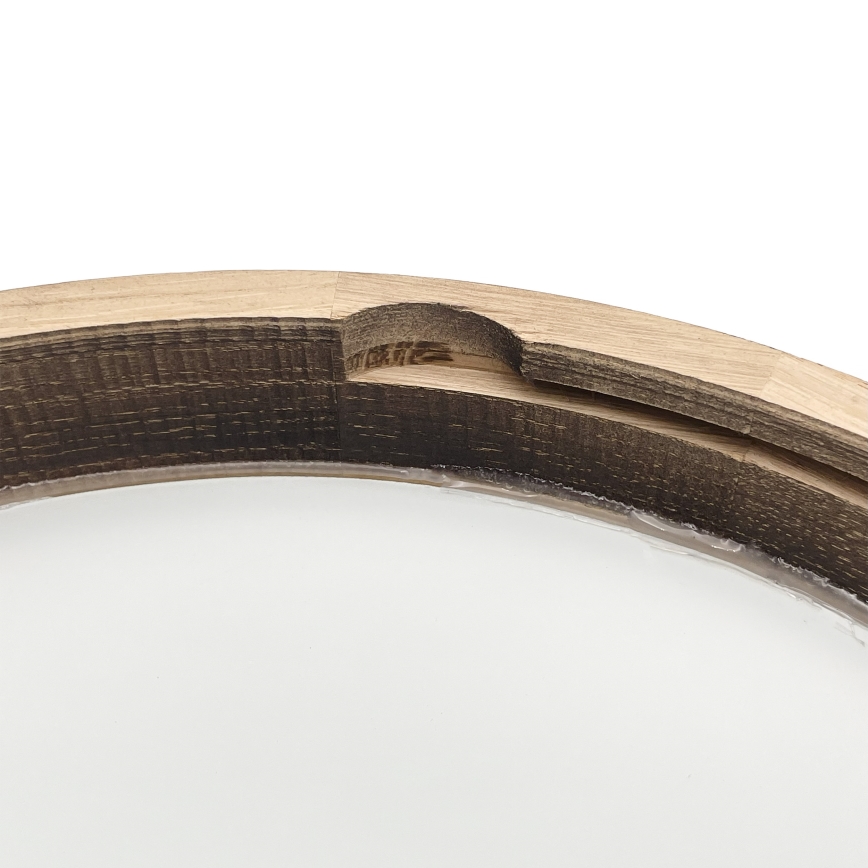 LED Ceiling Light OAK SLIM, 36W/230V, 4000K, Ø 37 cm, Oak/Dark Brown