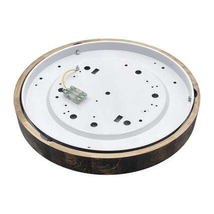 LED Ceiling Light OAK SMOKY SLIM, 36W / 230V, 4000K, Ø 47 cm, Oak / Dark Brown