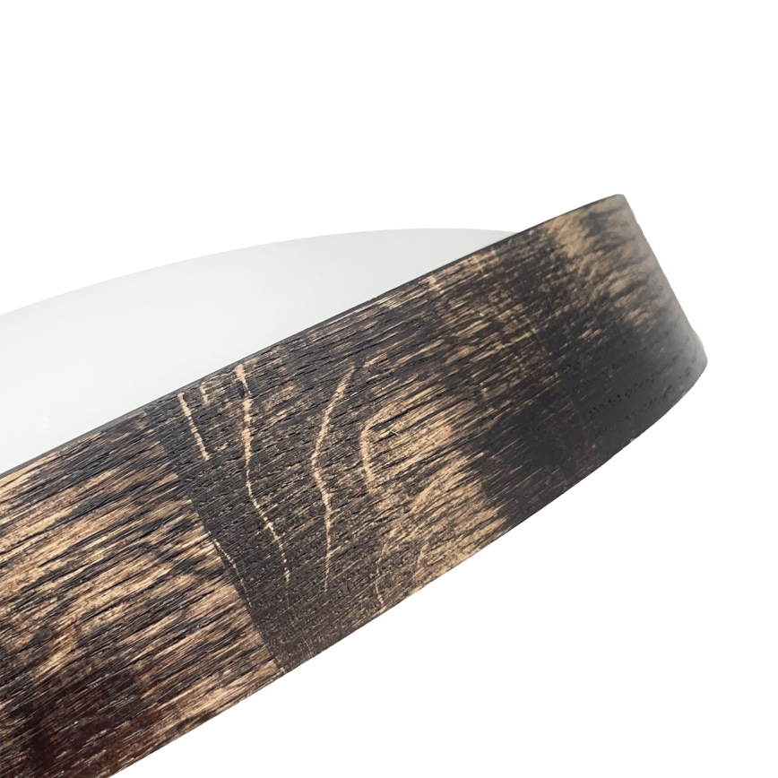 LED Ceiling Light OAK SMOKY SLIM, 36W / 230V, 4000K, Ø 47 cm, Oak / Dark Brown