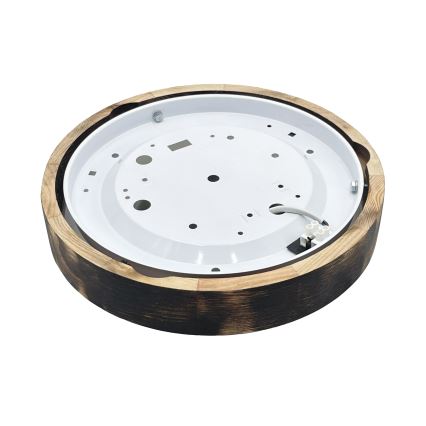 LED Ceiling Light OAK SMOKY SLIM LED/20W/230V 4000K, Ø 27 cm, oak/dark brown