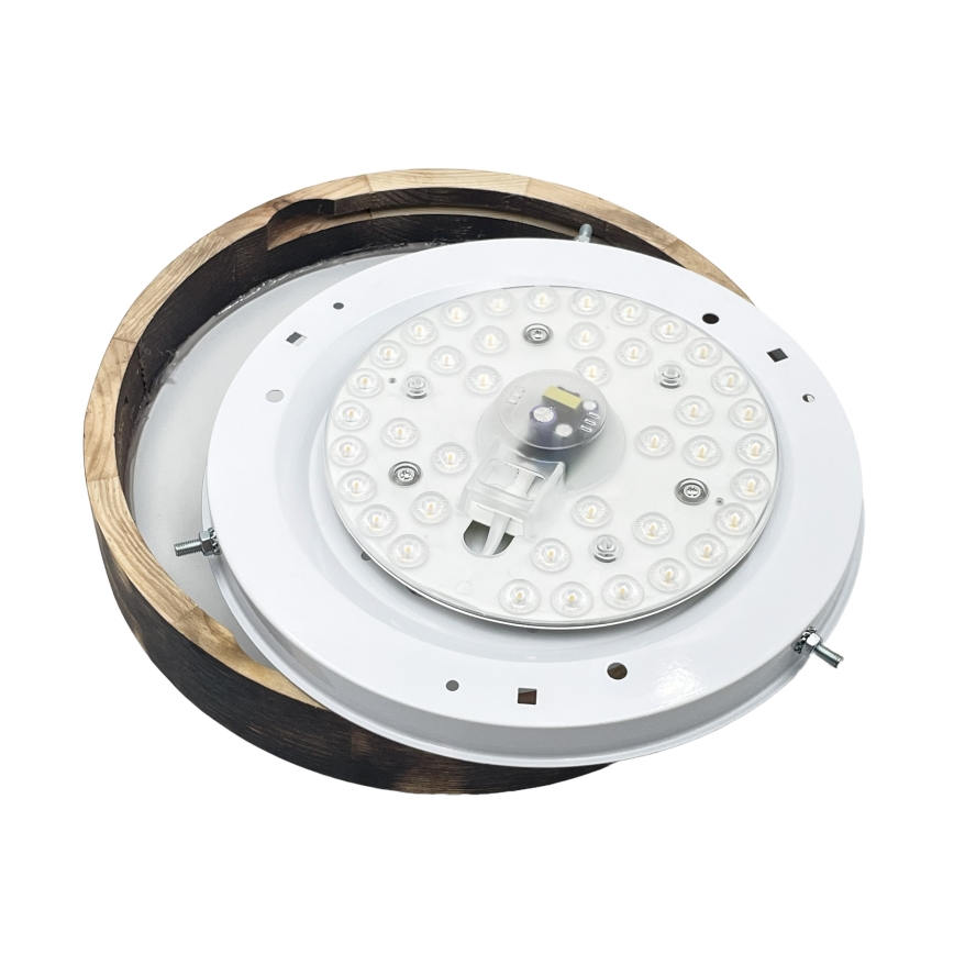 LED Ceiling Light OAK SMOKY SLIM LED/20W/230V 4000K, Ø 27 cm, oak/dark brown