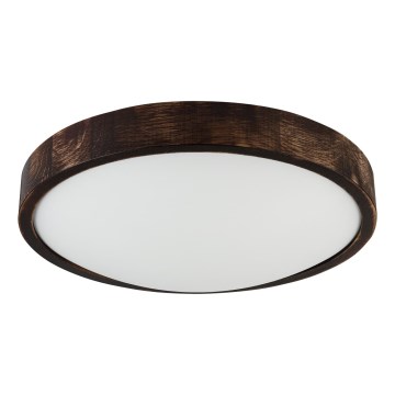 LED Ceiling Light OAK SMOKY SLIM LED/36W/230V 4000K Ø 37 cm Oak/Dark Brown