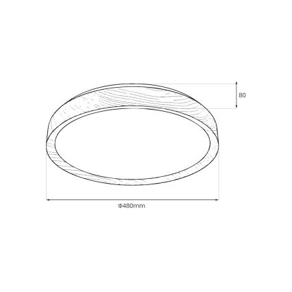 LED Ceiling Light ORINOKO, 36 W / 230 V, Ø 48 cm, beige