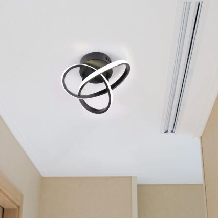 LED Ceiling Light OSKAR LED/15W/230V dia. 25 cm Black