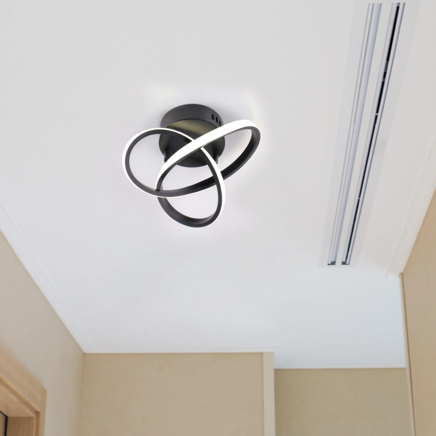 LED Ceiling Light OSKAR LED/15W/230V dia. 25 cm Black