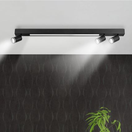 LED Ceiling light PARIS LED/24W/230V + 3xGU10/10W black