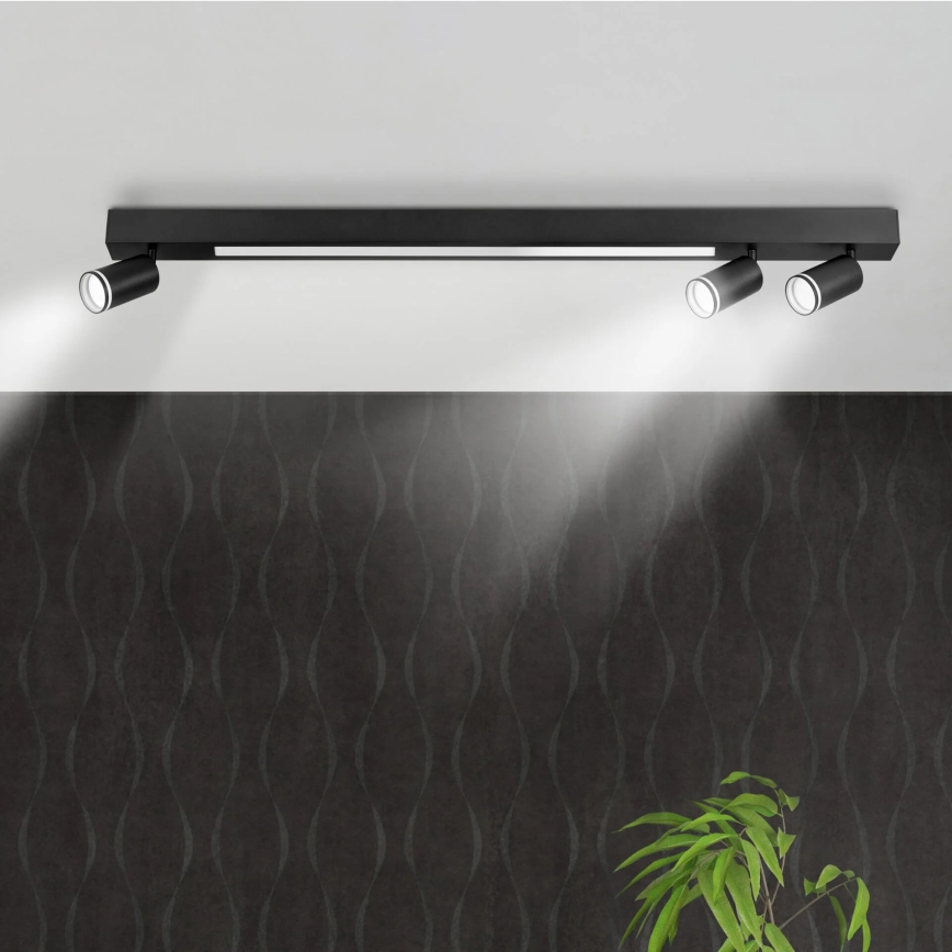 LED Ceiling light PARIS LED/24W/230V + 3xGU10/10W black