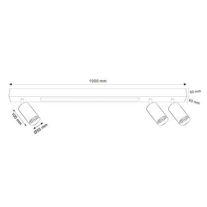 LED Ceiling light PARIS LED/24W/230V + 3xGU10/10W black